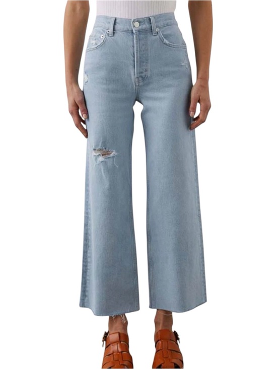 Rails Denim - Rails The Getty Crop High Rise Light Wash Wide‎ Leg Button-Fly Jeans
